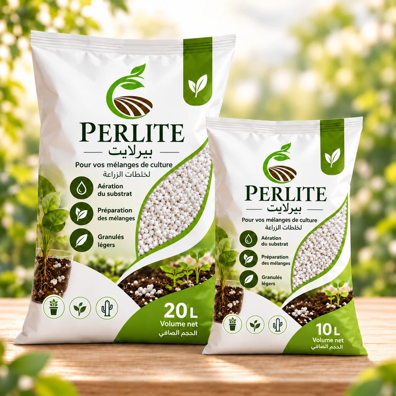 Visuel des sacs de perlite RAXA de 10 L et 20 L